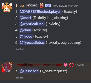 LMFAO Yeah fuck this tournament series bro what do you mean you banned the only player on our team that did his best to keep things civil whenever shit happened with the reason for the ban being "by request"? actual circus tournament
