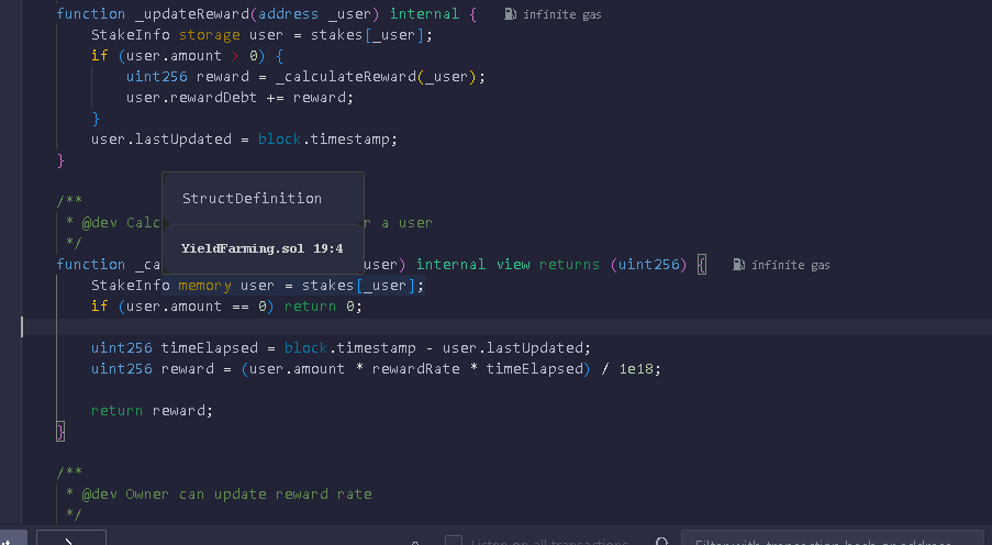 Day 27 of #30DaysOfSolidity
Built YieldFarming.sol: a staking contract that rewards users for locking tokens.
Learned how to calculate and distribute yields fairly  the backbone of DeFi reward systems.
<a href="/the_web3compass/">Web3Compass</a>
#Solidity #Web3 #DeFi #SmartContracts