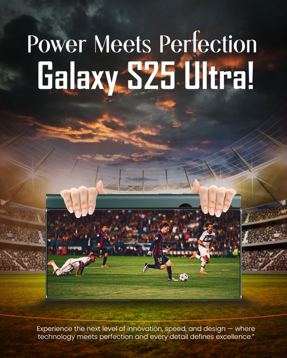 Vectsultan's tweet image. Futuristic Manipulation of Samsung Galaxy S25 Ultra
Need any design like this? DM me today
Want to see more design for inspiration, follow me now

#manipulation #manipulationdesign #photomanipulation #phonemanipulation #stadiummanipulation #futuristic #futuristicmanipulation