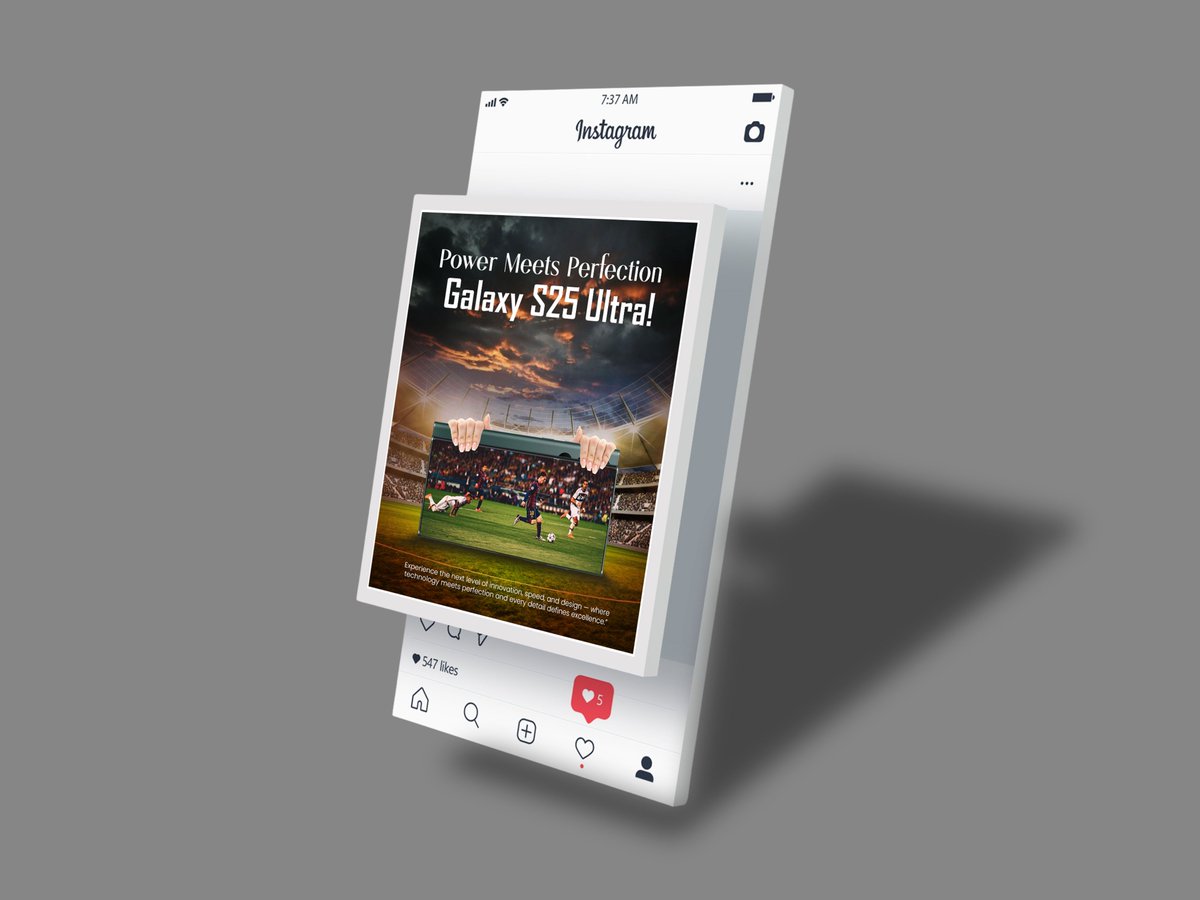 Vectsultan's tweet image. Futuristic Manipulation of Samsung Galaxy S25 Ultra
Need any design like this? DM me today
Want to see more design for inspiration, follow me now

#manipulation #manipulationdesign #photomanipulation #phonemanipulation #stadiummanipulation #futuristic #futuristicmanipulation