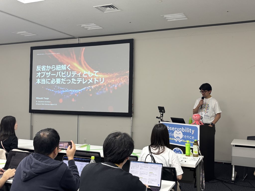 hikkie13's tweet image. 津郷さんのお話を聴きに来ました。わいわい！

 #o11yconjp
#o11yconjp_c