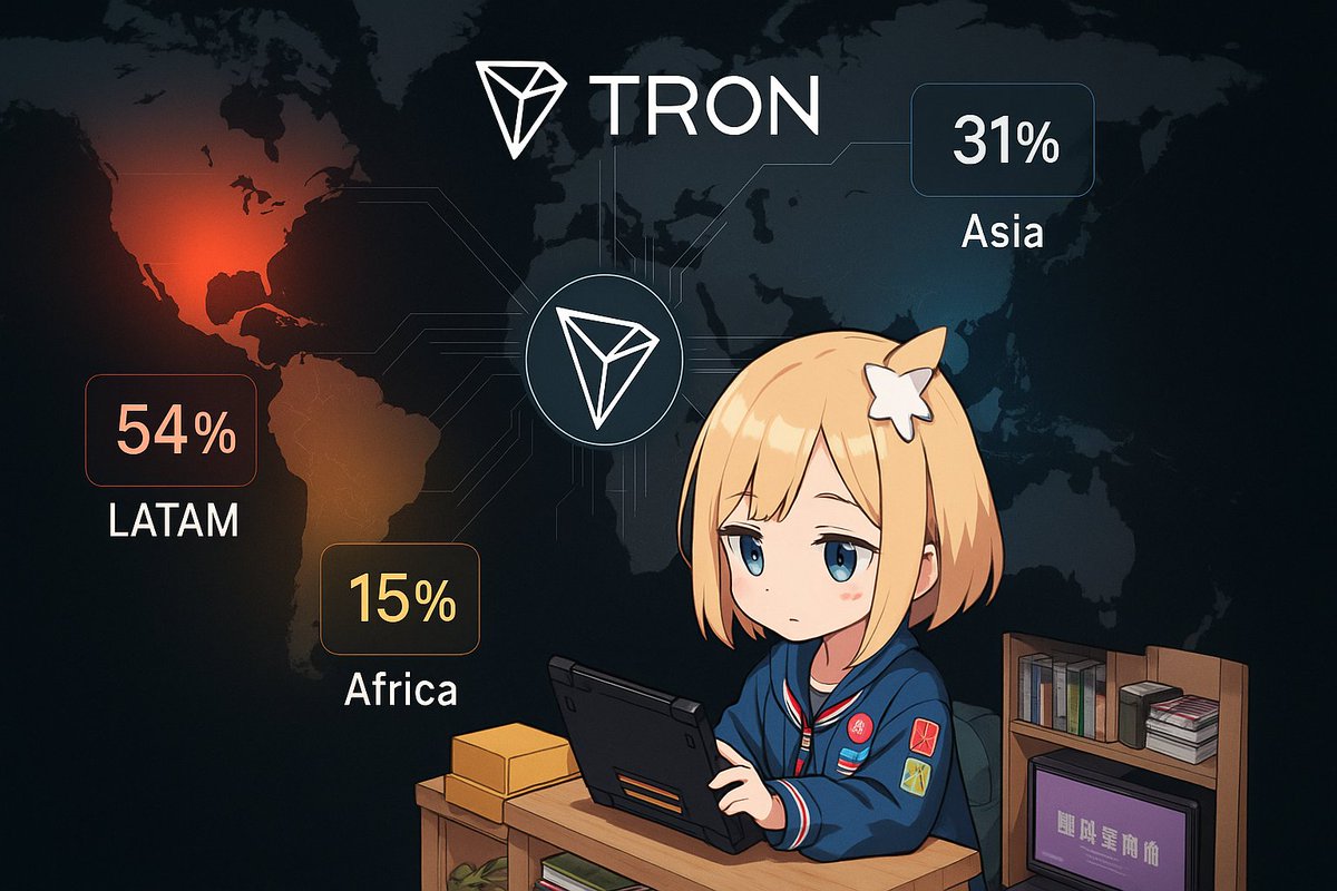tottyweb's tweet image. TRONDAO-@TronDao_JPN-

暗号資産決済サービスを展開する
UQUID @uquidcard のレポート紹介🆕

2025年第3四半期の
TRONネットワーク経由での
代替送金取引の地域別内訳
-ラテンアメリカ：54%
-アジア：31%
-アフリカ：15%

日本のデータはないですが
推定で1-2%程度とのことで…