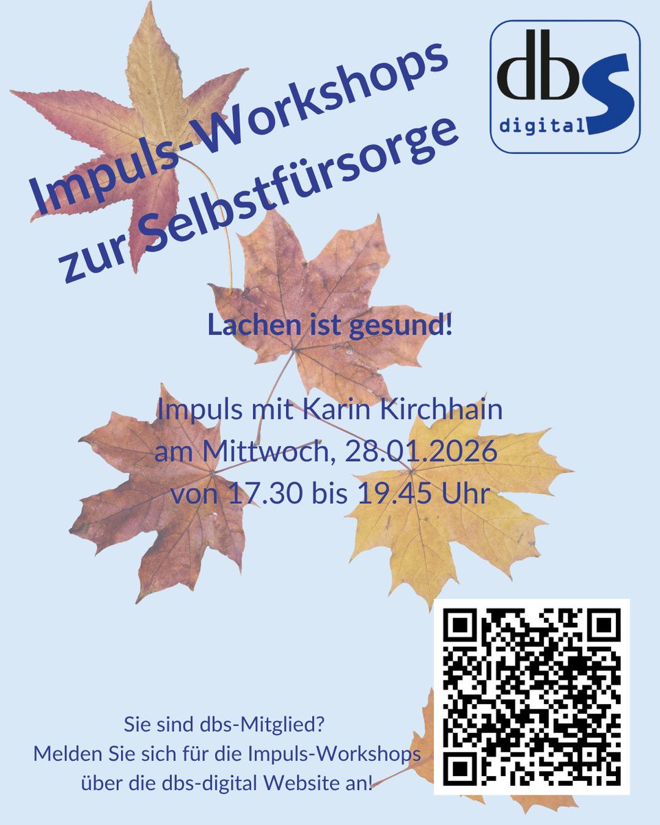 dbs_ev's tweet image. Es gibt noch ein paar Plätze für die digitalen Impuls-Workshops zur Selbstfürsorge!

Kostenlos für dbs-Mitglieder!

Anmelden auf dbs-ev.de

#selbstfürsorge #sprachtherapeuten #sprachtherapie