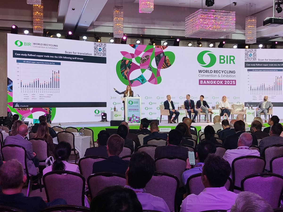 BIRworld's tweet image. 🔥 Full house at the Non-Ferrous session at #BIRBangkok2025!

Global policy shifts, tech &amp;amp; trade routes are reshaping non-ferrous markets 🌍⚙️♻️

Aurubis, BUDDY, Project Blue &amp;amp; Galloo on stage — panel moderated by CNA Metals.

Key takeaways coming soon! 
#NonFerrous #Recycling