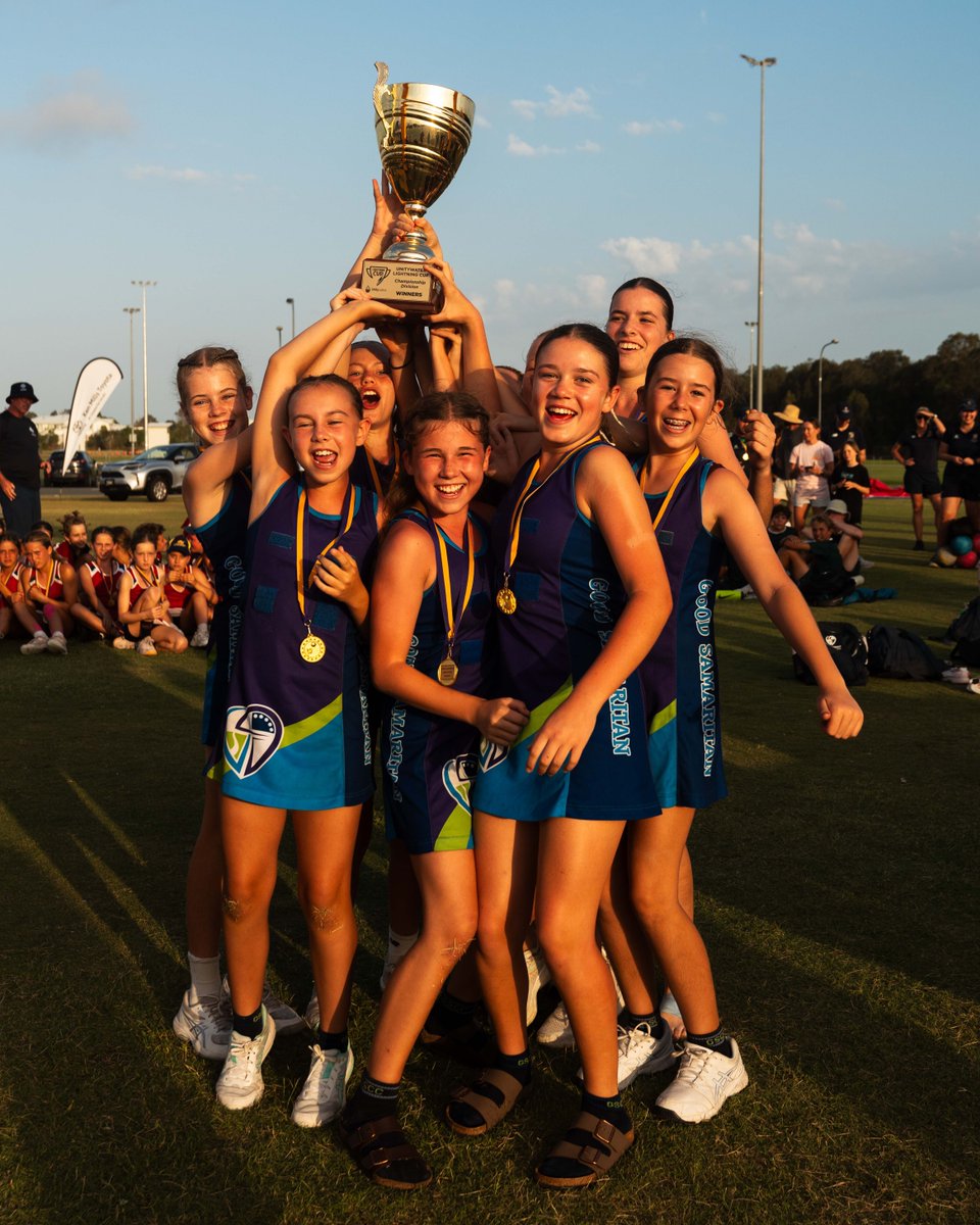 sc_lightning's tweet image. Congratulations to Good Samaritan Catholic College who scored the championship trophy at this year&apos;s Unitywater Lightning Cup! 🏆

📰 Read more: bit.ly/48IcGWm