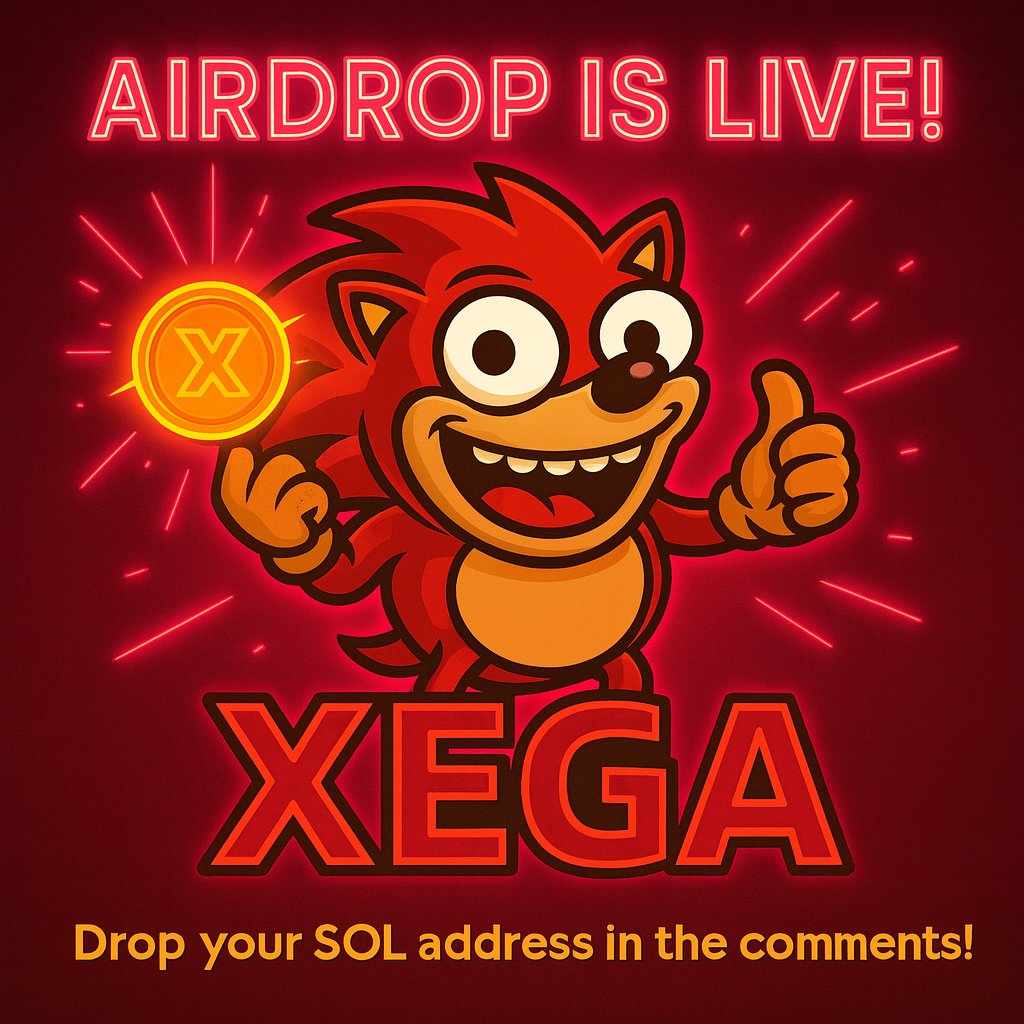 XegaCoin's tweet photo. 🚀 $XEGA AIRDROP IS LIVE!

Join the #XegaFam and grab your share of the next meme revolution! 🎁

🎯 Complete simple tasks
🦔 Follow me @XegaCoin
👥 Invite your friends
🎉Like &RT twit
💎 Win exclusive $XEGA rewards

💬 Drop your SOL address in the comments!

🔗 https://t.co/vV9bk2Pftf
🐦 https://t.co/Xzni0gjUXF
💬 https://t.co/U7JuY5V66w

⚡ Don’t miss it — early supporters always win!
#XegaCoin #MemeAI #Web3 #Airdrops