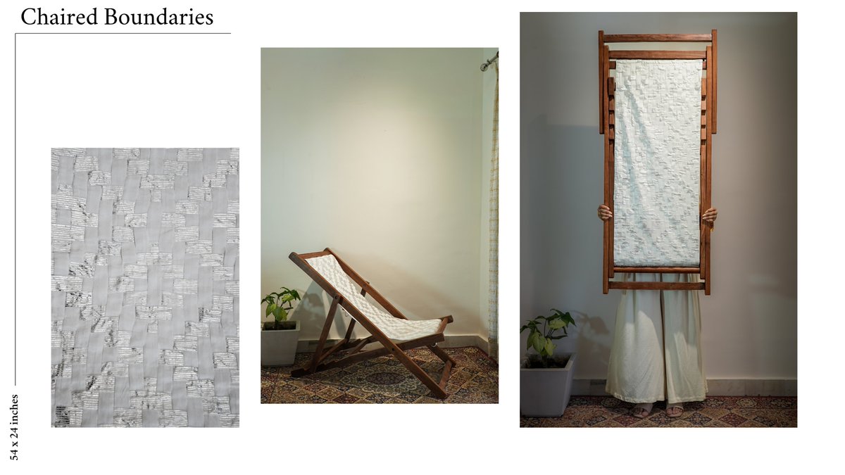 Octoberstore1's tweet image. Created for #ViennaDesignWeek , Chaired Boundaries is both seat &amp;amp; sculpture, merging Vienna’s cathedral geometry with Indian weaving. Silver block prints trace sacred forms, turning function into reverie.
A passage between art &amp;amp; utility, East &amp;amp; West.

#art #Weaving #TextileArt