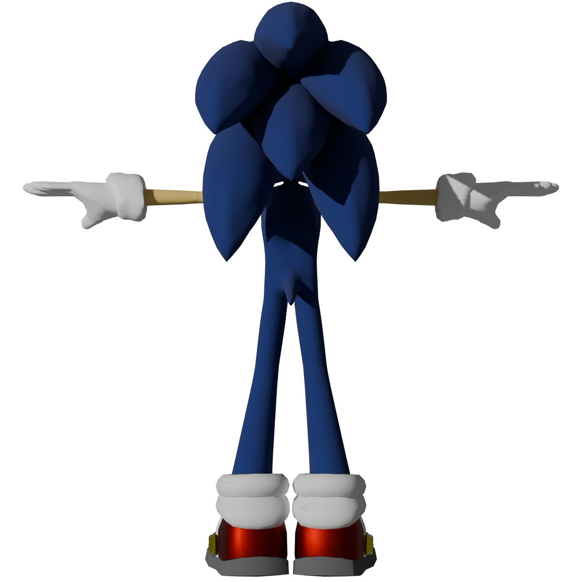 I've been working on my own Sonic model/rig I've been making from scratch, here's some renders of it. It's still far from finished. But I think I'm doing a good job. 

#SonicTheHedgehog #sonicart #sonicfanart #blender #3dartwork #blender3d