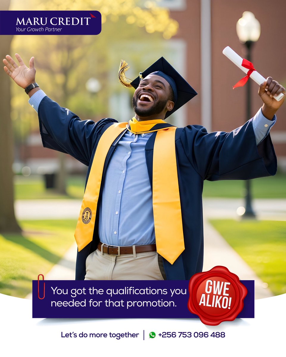 Years of dedication have turned into remarkable accomplishments.

Today, we celebrate you for all that you’ve achieved.
#GweAliko #YouDeserveTheCredit #MARUCREDIT