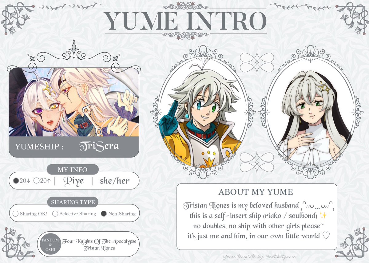 seraphxn's tweet photo. ๐โจ๐ชฝ โข Yume Intro !
๊ฐ #TriSera | #TristanxSera ๊ฑ
โour fate was decided from the very beginning. donโt you think we complete each otherโฆ?โ ๐ซ
#yumetwt #yumelokalgallery #nanatsunotaizaioc https://t.co/0XnTx8Jprm