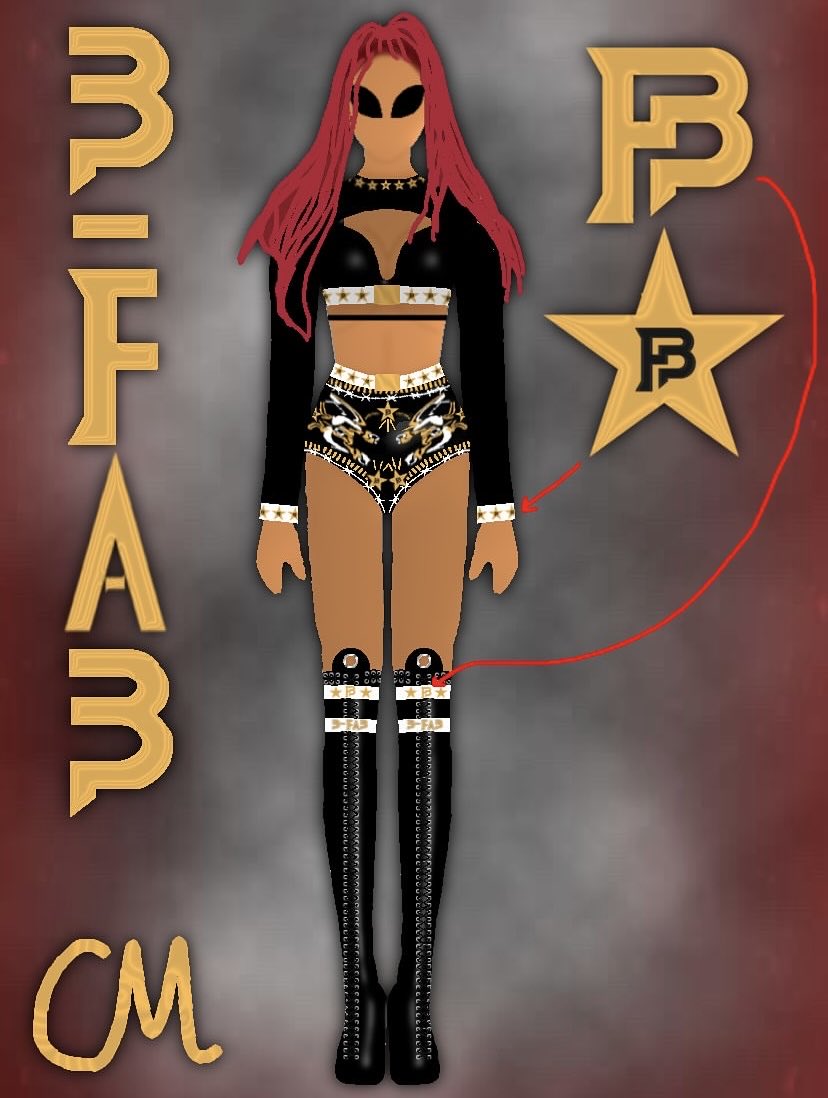 CMsGearDesigns's tweet image. My Very First Gear Design!!! Is for @TheVibeBri inspired by an outfit worn by @rihanna during one of her tours ✨

#wwe #bfab #rihanna #geardesign #geardesigner