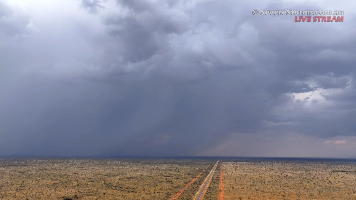 DanielShawAU's tweet photo. Current view of the severe storms near Ti Tree, Northern Territory. Watch live via: https://t.co/n051abZThk https://t.co/gKzXXczNCa