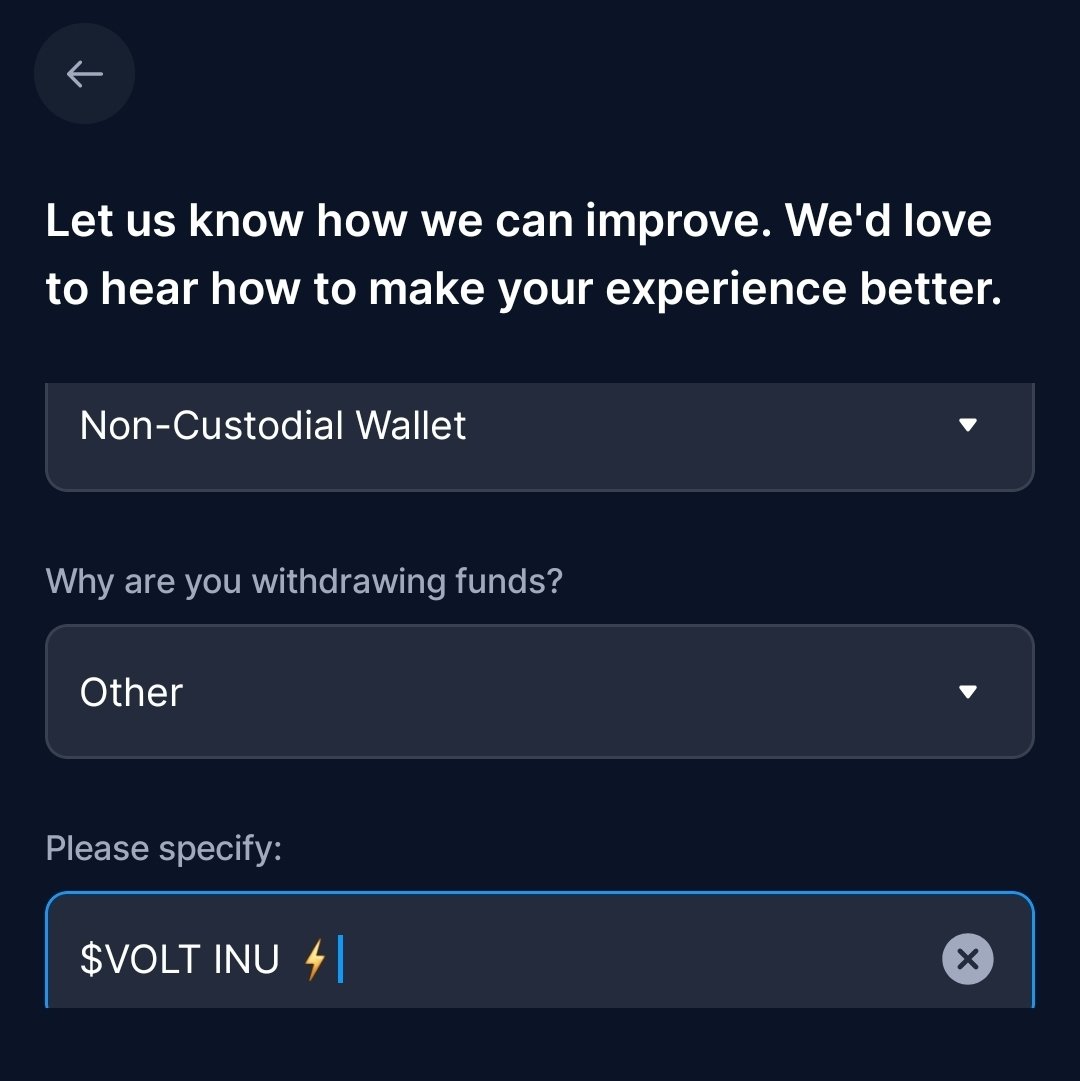 🗣 <a href="/cryptocom/">Crypto.com</a> Wants to Know why I dont ever keep my $Ethereum there? 🤔

ANS: Because You Dont Have $VOLT INU ⚡️

SOLUTION: List $VOLT INU ASAP 🙏🏼🫡⚡️⚡️⚡️

#CRO #CRYPTOCOM