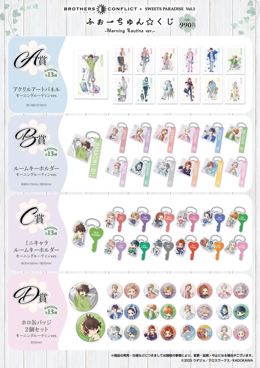 BROTHERS CONFLICT ふぉーちゅんくじ BROTHERS CONFLICT ブラコン ふぉーちゅん☆くじ BROTHERS ふぉーちゅん