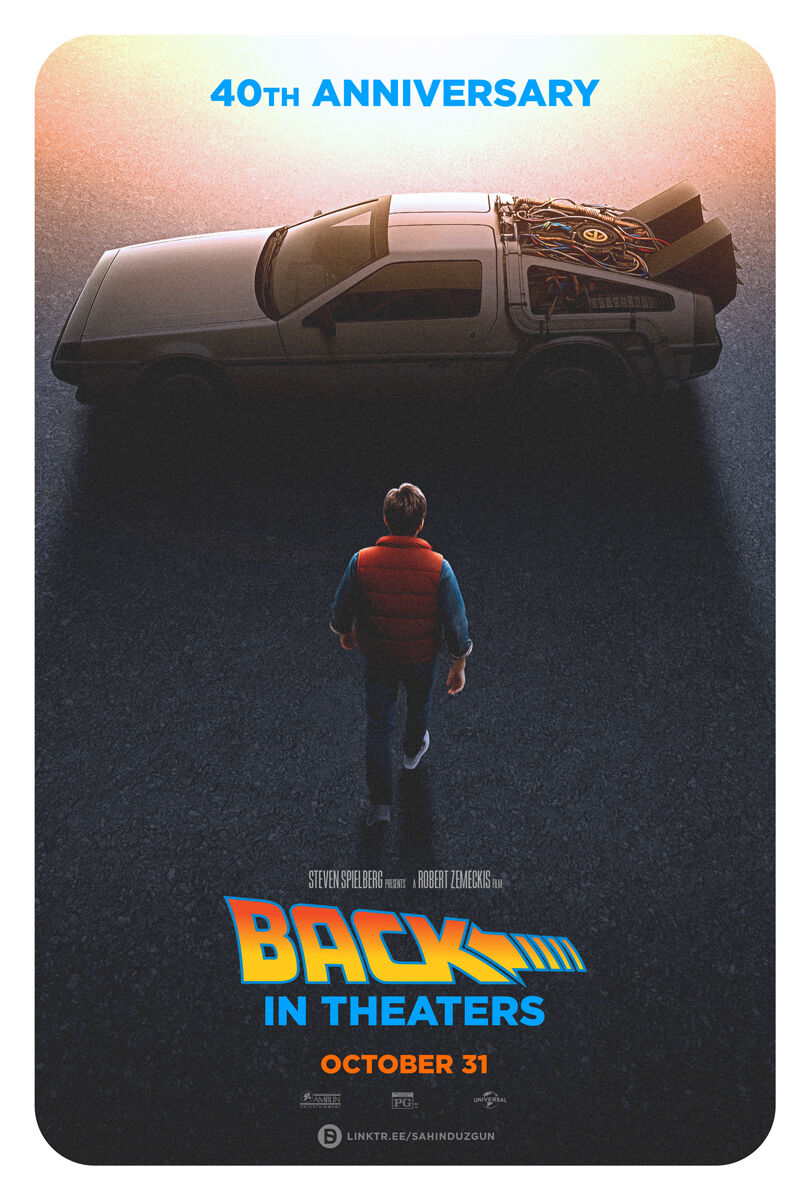 Guess which timeless classic returns this week to theaters!

Follow now <a href="/SahinDuzgunArt/">Sahin Düzgün</a> for more artworks

#BackToTheFuture #BTTF40 #FanArt #PosterDesign #Cinema #ClassicFilm #TimeTravel #80sMovies #MartyMcFly #Scifi