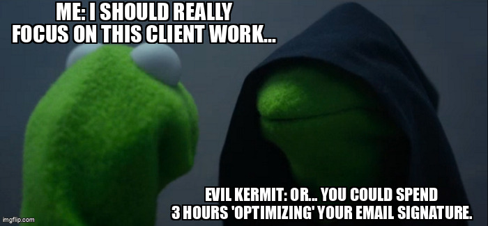 virtuoone's tweet image. "Client work? Nah, perfecting that font in your email is *clearly* more important. 😈 Anyone else get distracted by the most pointless AI tasks? 😂 #AIProblems #Procrastination #EmailMarketing #AISolutions #AgencyLife #WorkLife"