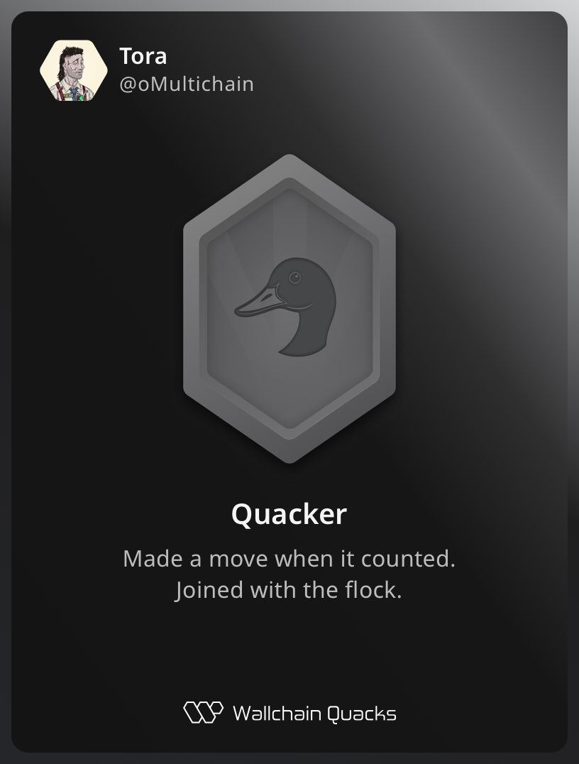 oMultichain's tweet image. Gm Everyone ☕️ 
Are you a @wallchain quacker?
Lets connect, Quack 🦆