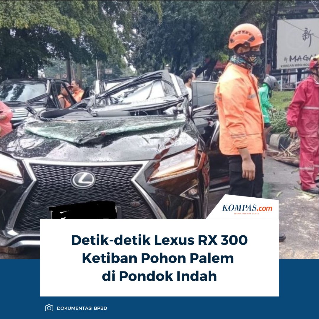 kompascom's tweet photo. Mobil Lexus tertimpa pohon palem tumbang di Jalan Metro Pondok Indah, Kebayoran Lama, Jakarta Selatan, saat hujan deras disertai angin kencang pada Minggu (26/10/2025) siang.
Baca Selengkapnya 👇🏻
https://t.co/eq4EgJNbLP
~NA #PohonTumbang #PondokIndah #LexusRX300 https://t.co/vq8lvHkhVo