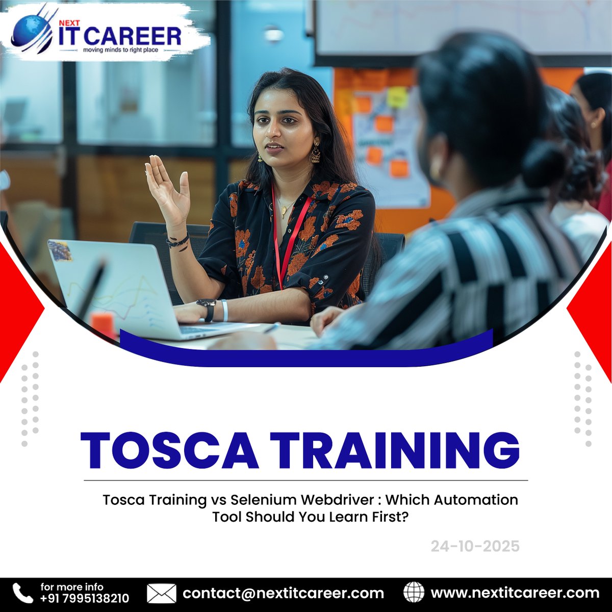 NextITCareerr's tweet image. 🚀 Step into the world of automation testing with Next IT Career
📞 For more info: +91 7995138210
📧 Email: contact@nextitcareer.com
🌐 Visit: nextitcareer.com
Blog Url :nextitcareer.com/blogs/tosca-tr…
#ToscaTraining #AutomationTesting #SeleniumVsTosca #NextITCareer