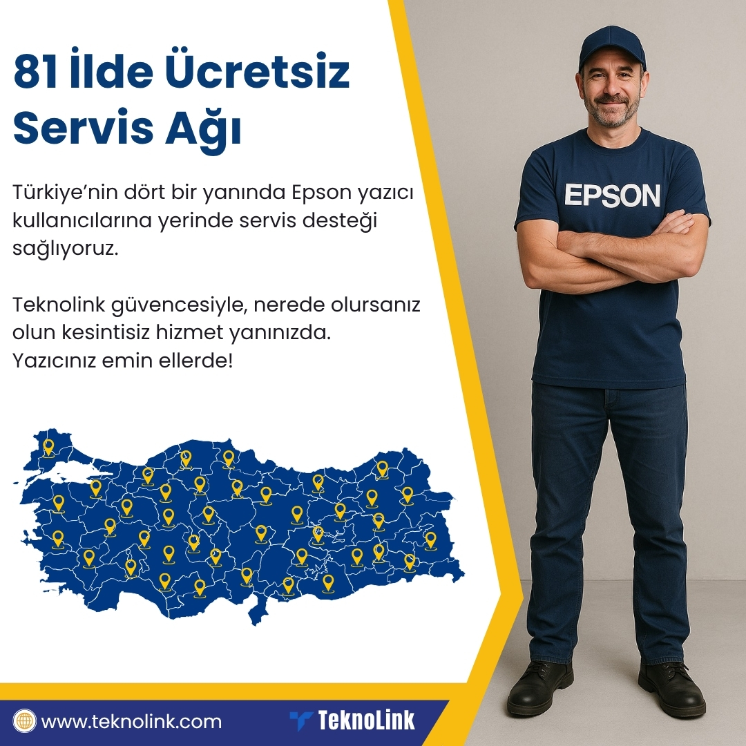 Teknolinktr's tweet image. Teknolink olarak Epson yazıcı kullanıcılarına Türkiye’nin 81 ilinde yerinde servis desteği sağlıyoruz.
Her noktada hızlı, güvenilir ve profesyonel hizmet.

#Teknolink #Epson #Datagroup #81İl #ServisAğı #YerindeServis #EpsonServis #OfisÇözümleri #Teknoloji #BaskıSistemleri