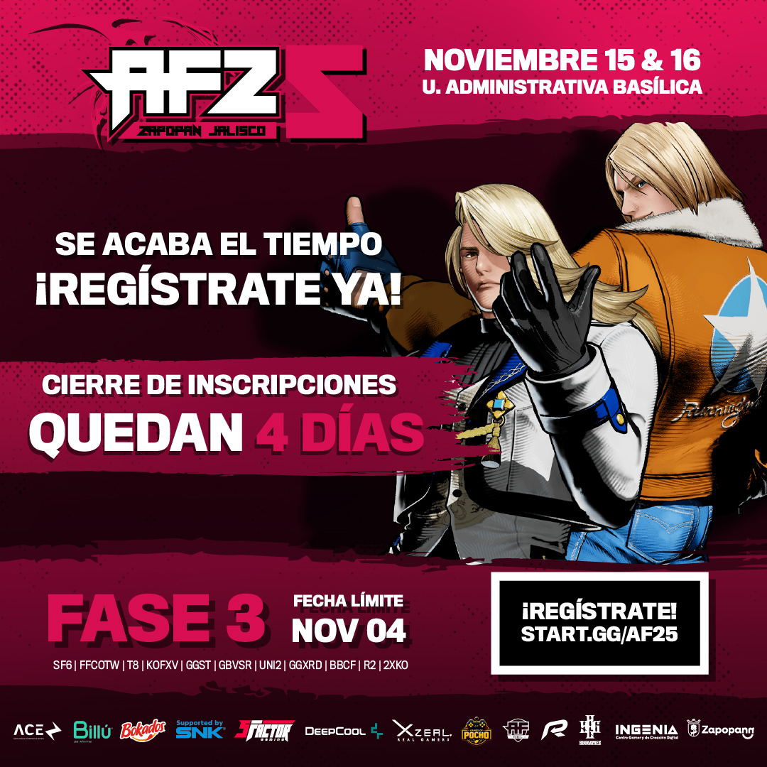 🚨ÚLTIMOS 4 DÍAS🚨

¡Estamos a nada de cerrar inscripciones! No lo dejes a última hora y hazlo ya ¡Te vemos en #AF25! 🫵

📅16 y 17 de Noviembre
🌎Zapopan, Jalisco

¡Inscríbete ya, se acaba el tiempo!
📝Enlace en los comentarios