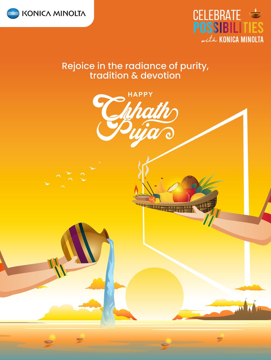 May the festival of faith &amp; devotion lighten up your life with joy, gratitude, and endless blessings.

Wishing you a prosperous Chhath Puja.

#CelebratePossibilitiesWithKonicaMinolta #CelebratePossibilities #KonicaMinolta #FestiveSeason2025 #FestiveJoy #BrightBeginnings