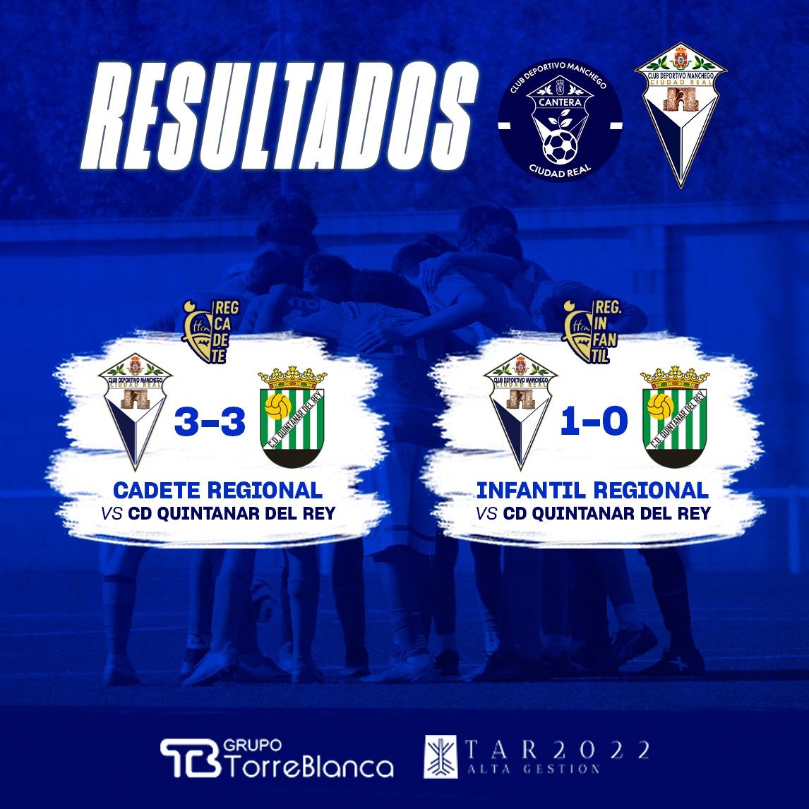 ⚽️RESULTADOS⚽️

Semana finalizada. Por delante la nueva semana y última del mes de octubre.

#AupaManchego 💙🤍 #Mancheguistas 💙🤍#CiudadReal