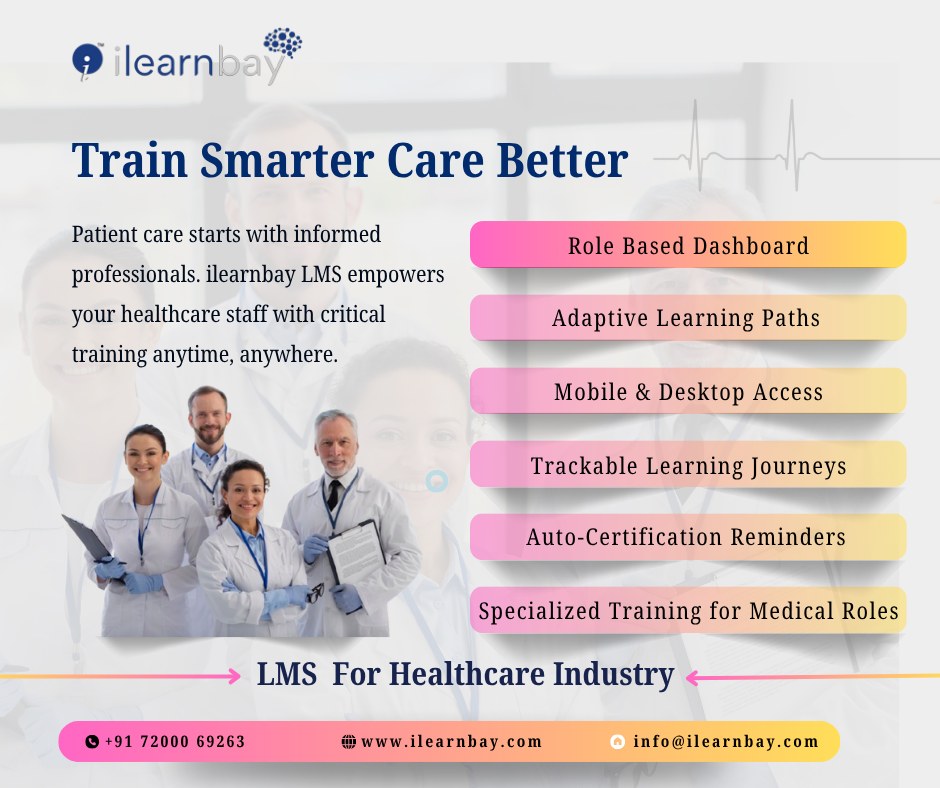 Train Smarter, Care Better with iLearnBay! ilearnbay.com #HealthcareTraining #SmartLMS #iLearnBay #MedicalStaffTraining #UpskillHealthcare #PatientCareFirst #AdaptiveLearning #LMSForHealthcare #MedicalEducation #DigitalHealthcareTraining #ilearnbay #whbs