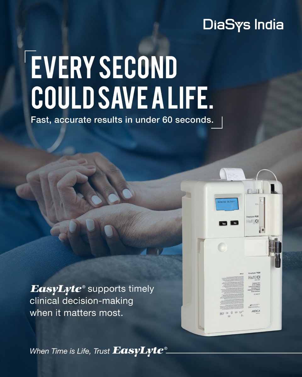 DiasysI's tweet image. Accuracy made effortless. 
 
DiaSys India’s EasyLyte Analyzer delivers quick, precise &amp;amp; reliable electrolyte results - making clinical decisions smarter and faster.

#DiaSysIndia #EasyLyte #ElectrolyteAnalyzer #DiagnosticsForLife #PrecisionTesting #HealthcareInnovation