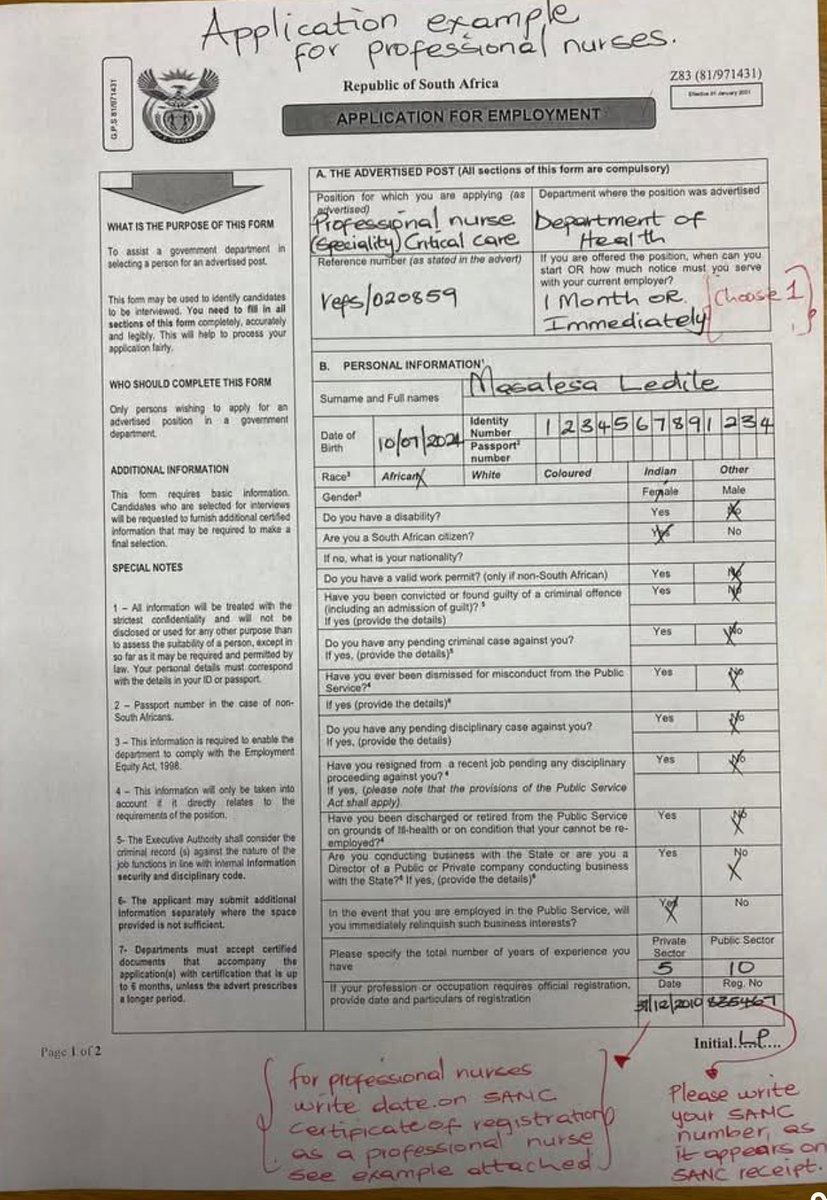 How to correctly fill
z83 form.
