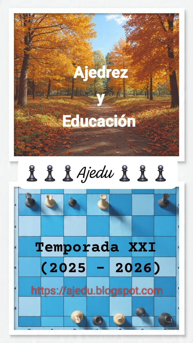 ajEdu4's tweet image. Desde Azkoitia. Gipuzkoa 🇪🇸 @DavidS1erra nos 📤 envía 📥 la conferencia 🎤: 
Ajedrez ♟️ y Matemáticas➗, 29 conexiones sorprendentes, de Marco Ayala.

👉 Descúbrela 🔗 ajedu.blogspot.com/p/ajedrez-y-ma…. 

Gracias David! 🙌 

#ajEdu4 
@peremarques @leontxogarcia