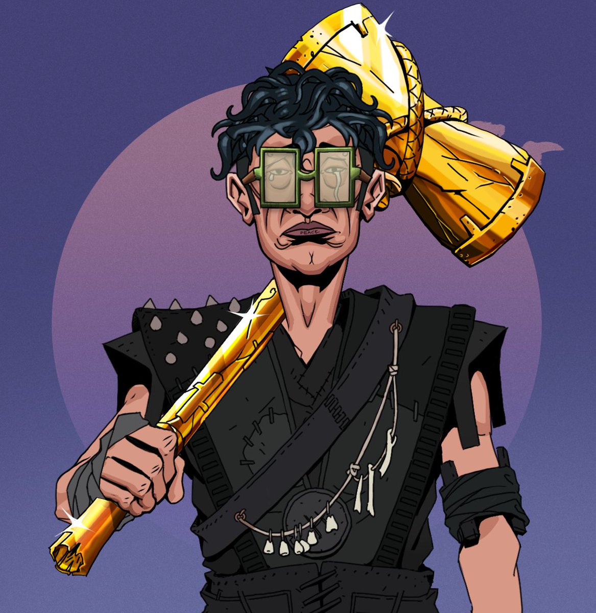 🔨 this insane Teary Goro with his Golden Warhammer and Shoji Glasses was picked up for 0.3 SOL approximately 3 hours ago...last sale was 3 years ago for 40 SOL...seller did a minus 133X...logically in 3 years it will worth way more than 0.3 SOL 🔨

☮️ 7 Degens hold Golden