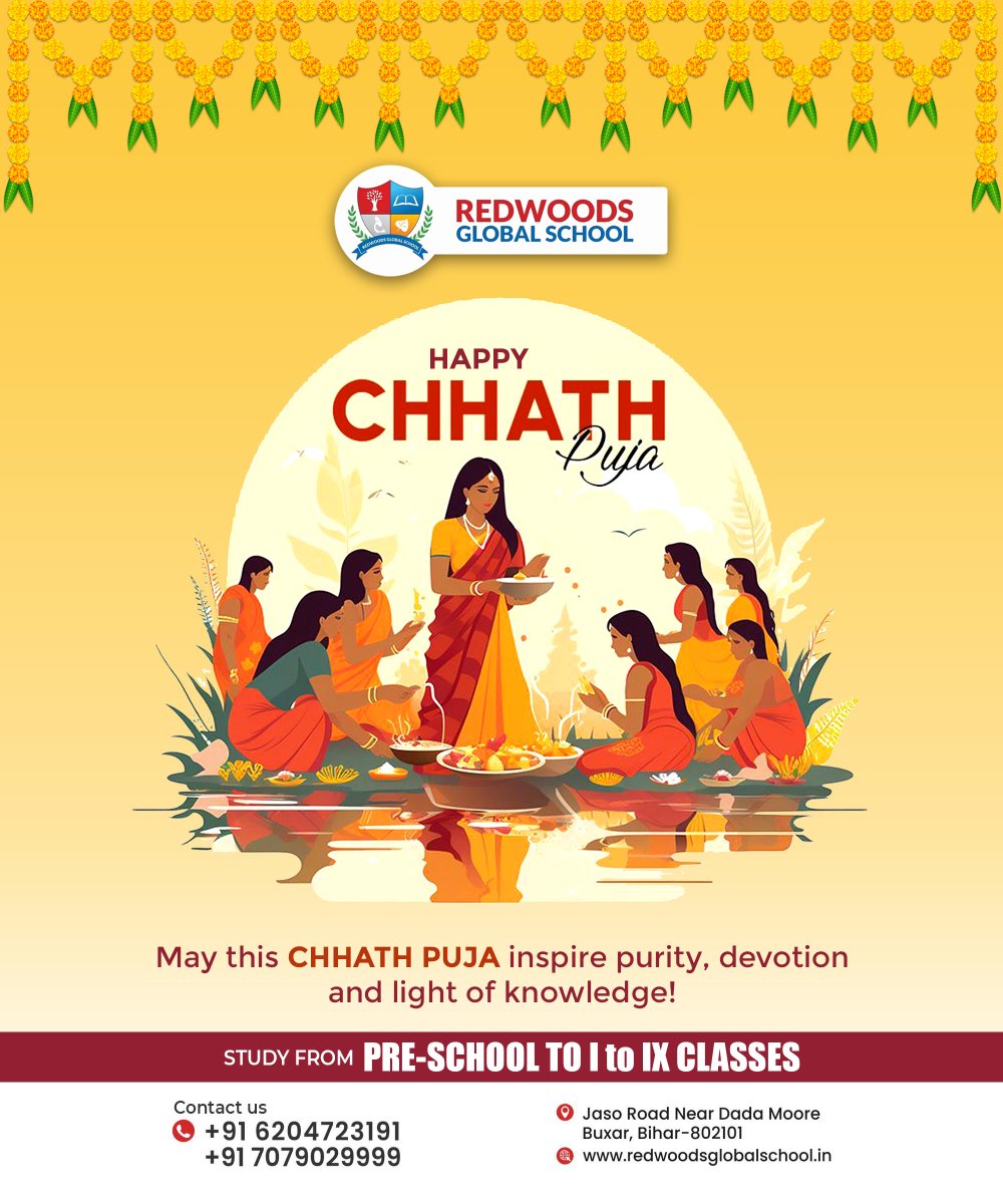 redwoodsglobal's tweet photo. 🌅 May Chhath Puja inspire purity, devotion &amp; the light of knowledge! 📚🙏 Wisdom for young minds! 🌞

#ChhathPuja2025 #HappyChhathPuja #SuryaDev #KnowledgeIsLight #PurityAndDevotion #DivineBlessings #October2025 #StudentSuccess #WisdomPath https://t.co/d8j0V8lU2I