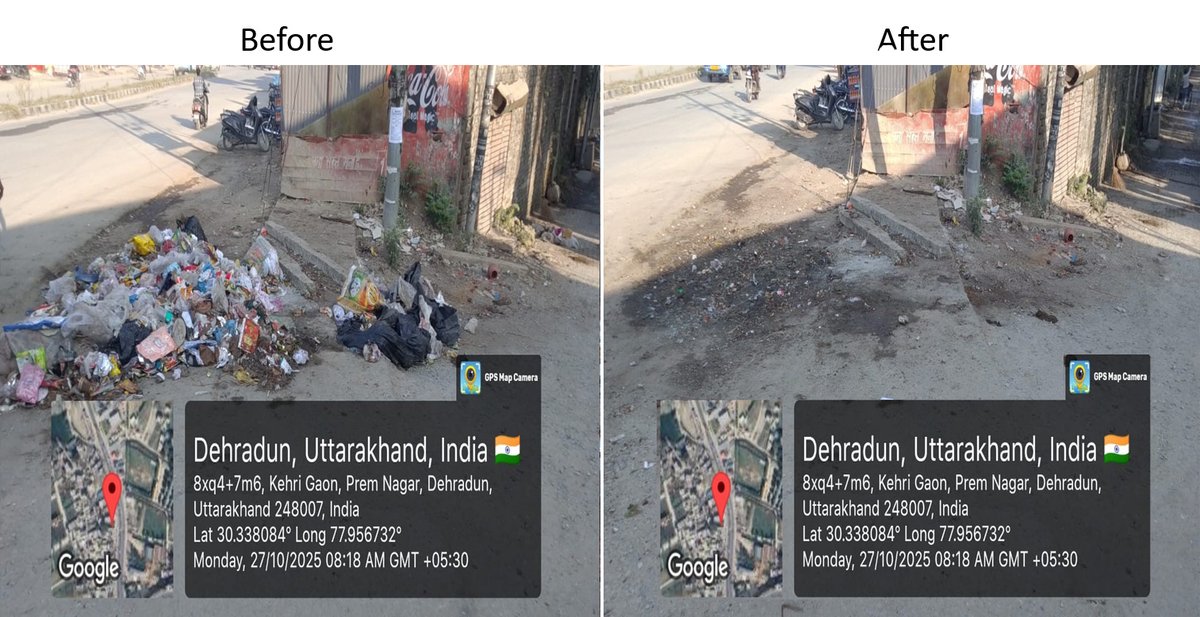 cb_dehradun's tweet photo. 27 October 2025, Cantonment Board Dehradun carried out cleanliness drive at Kehri Gaon, Premnagar, Dehradun Cantt. #specialcampaign5.0
@rajnathsingh
@SethSanjayMP
@SpokespersonMoD
@RakshaSampada
@pddecc https://t.co/raLsamBgy4