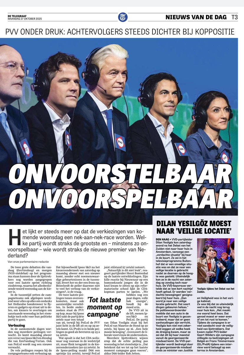 Hoezo onvoorspelbaar? Als Nederlanders wordt voorgehouden dat dit de keuze is die voorligt, komt er WEER een kartelkabinet die EU-regels uitvoert en u daarvoor de rekening laat betalen. STEM #BVNL LIJST 17