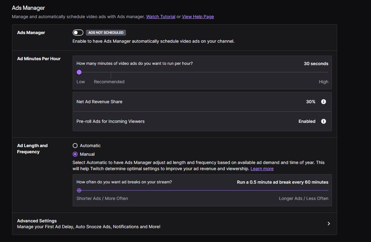 these have been my ads settings for as long as i can remember, however i always get people telling me that they're getting so many ads...

<a href="/Twitch/">Twitch</a> how does this make sense?