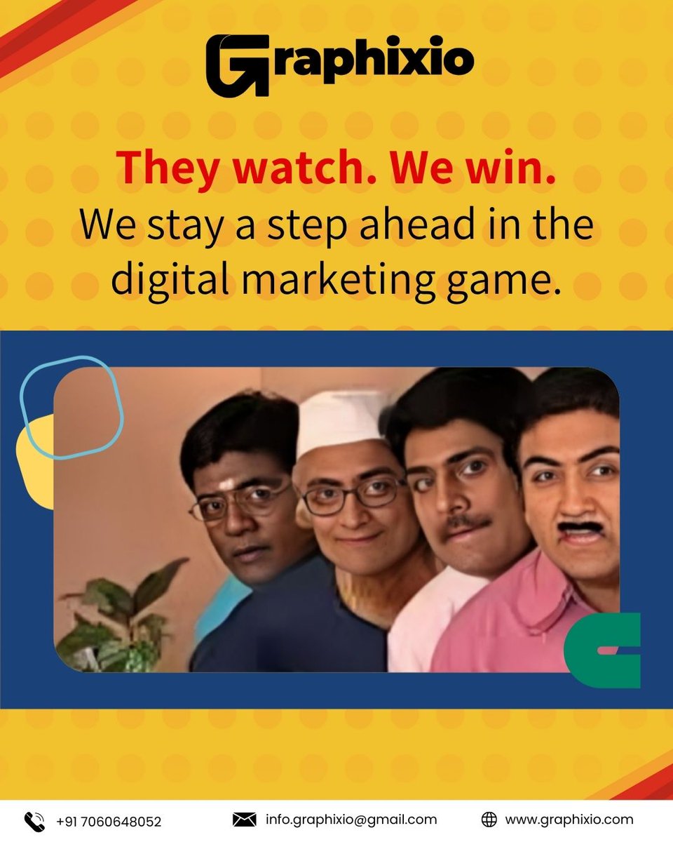 _Graphixio's tweet photo. In the fast-paced world of digital marketing, observation isn’t enough — execution wins.
💡 They watch, we win.
We stay a step ahead with strategy, creativity, and innovation.
#DigitalMarketing #BrandStrategy #Innovation #MarketingLeaders #StayAhead https://t.co/fTs1BSp4u6