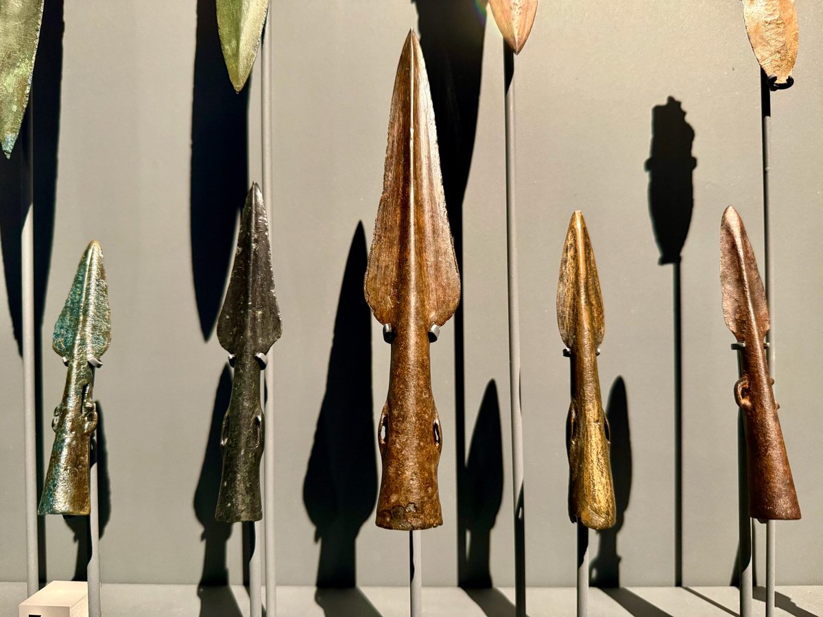 KPW1453's tweet image. Socketed spearheads from the Bronze Age - part of the collections at Corinium Museum in Cirencester. 📸 My own. #BronzeAge #CoriniumMuseum #Archaeology #Cirencester