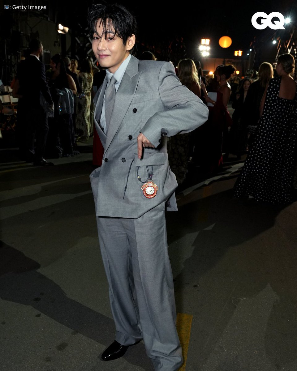gqindia's tweet photo. Big Fit of the Day! 🩶 

A look at #BTS V at #VogueWorld https://t.co/18CFtxaHoH