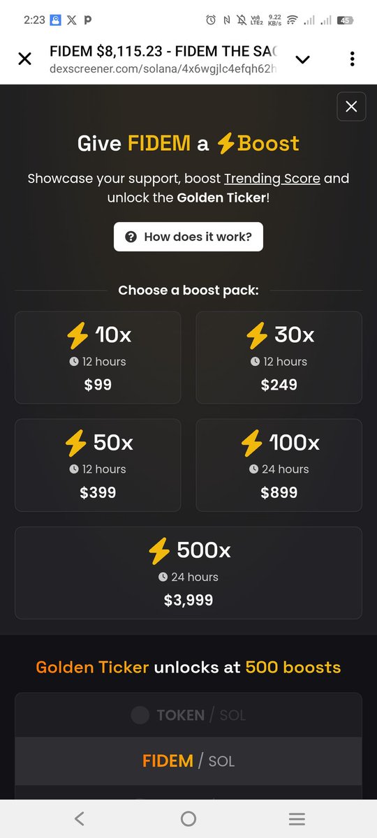 fidemsachiking's tweet photo. You can now track $Fidem on Dexscreener. 

https://t.co/DViBxJgGgY

Like and retweet this post, comment your @solana wallet Addy. 

I'm going to pay the boost before we hit 50k mc! Let's send this! https://t.co/LdIQcnARNI