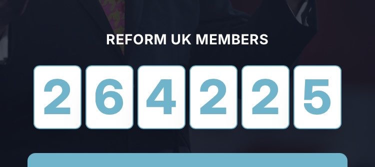 <a href="/reformparty_uk/">Reform UK</a> #ReformActionDay doesn’t appear to have had much of a long term impact in generating sign ups from the general public who got accosted in High Streets by Reform Branch members on Saturday. 

With less than 300 increase since yesterday morning, maybe a new action plan is needed.