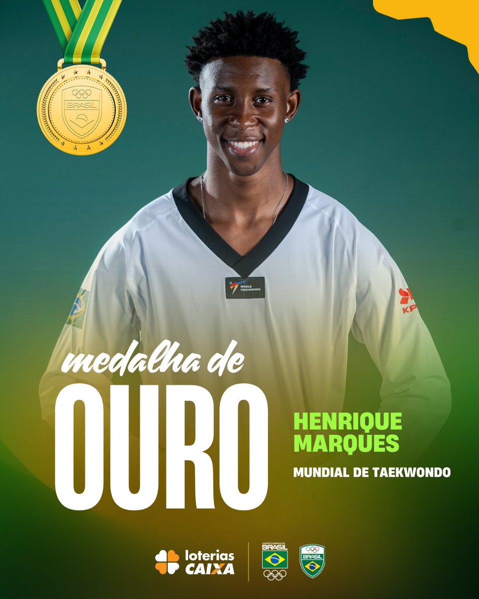 CAMPEÃO MUNDIAL! 🥇🇧🇷

Nesta segunda-feira (27), Henrique Marques conquistou mais uma medalha de ouro para o #TimeBrasil no Mundial de Taekwondo.

Na final da categoria até 80kg, Henrique venceu o chinês Qizhang Xiang por 2 rounds a 0 e se tornou o primeiro homem brasileiro