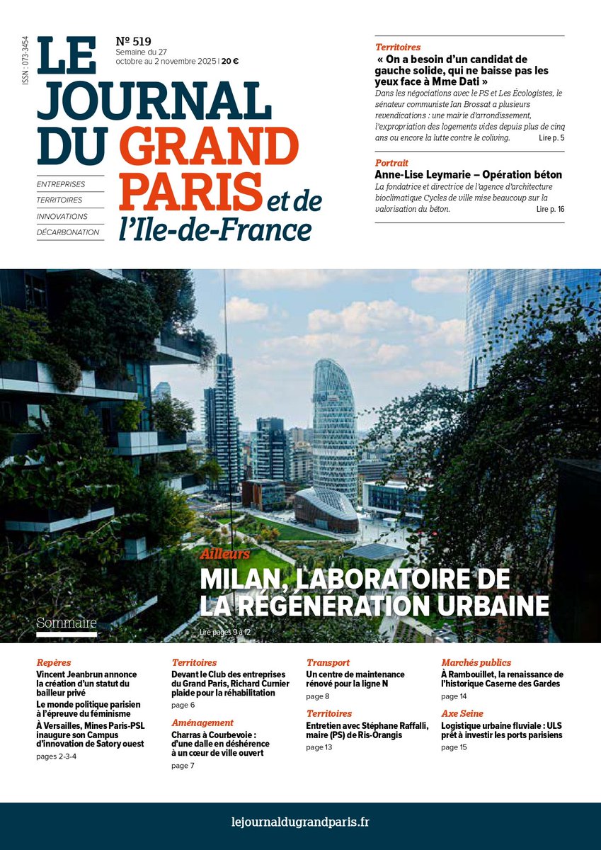 🗞 Au sommaire cette semaine :

🇮🇹 Milan comme modèle de régénération urbaine ;
🗣 <a href="/IanBrossat/">Ian Brossat</a> face à <a href="/datirachida/">Rachida Dati ن</a> ;
🏘 <a href="/VincentJeanbrun/">Vincent Jeanbrun</a> et le statut du bailleur privé...

Autant de façons de penser la ville autrement !

🗞️ lejournaldugrandparis.fr