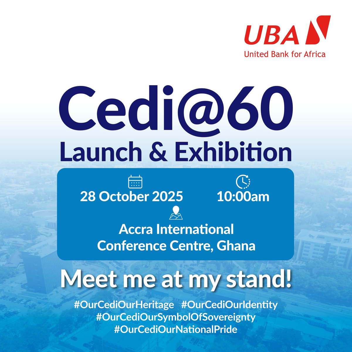 🇬🇭✨ 60 years of growth, value &amp; national pride!
We’re proud to join the nation in celebrating #CediAt60 — honoring our symbol of strength and sovereignty.

Join us at the Cedi@60 Launch &amp; Exhibition
📍 Accra International Conference Centre
🗓️ 28th October 2025 | 10:00 AM

Visit