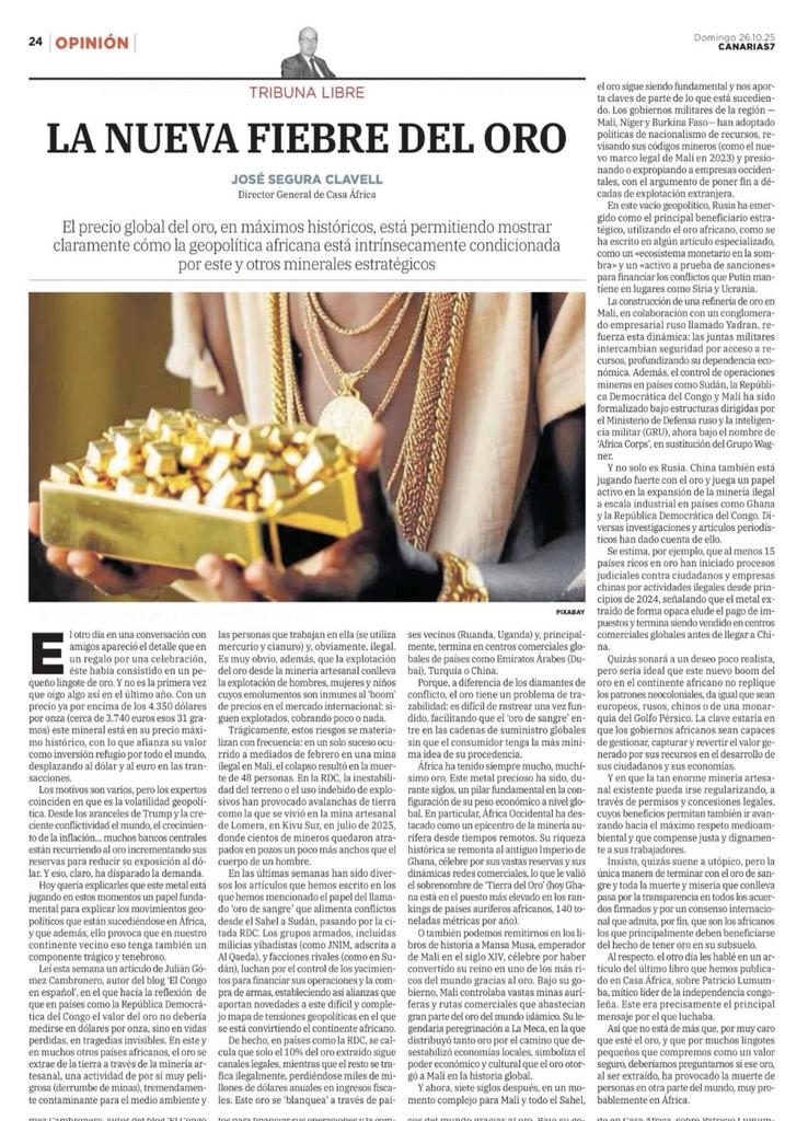 📰 Canarias7 
Tribuna Libre
🖊️ José Segura Clavell , Director General de <a href="/Casaafrica/">Casa África</a>.