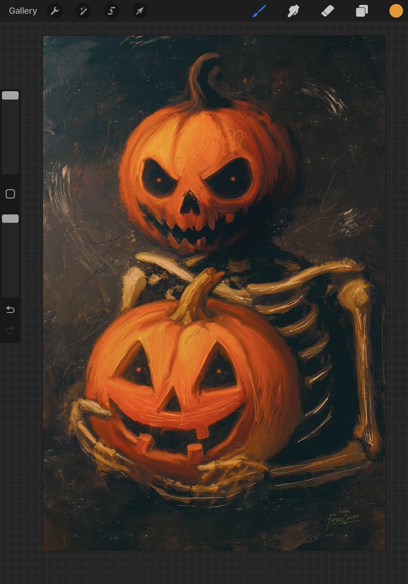 fajricufives_'s tweet image. Good morning y’all with a WIP 🎃☕️
AI generated image + Procreate