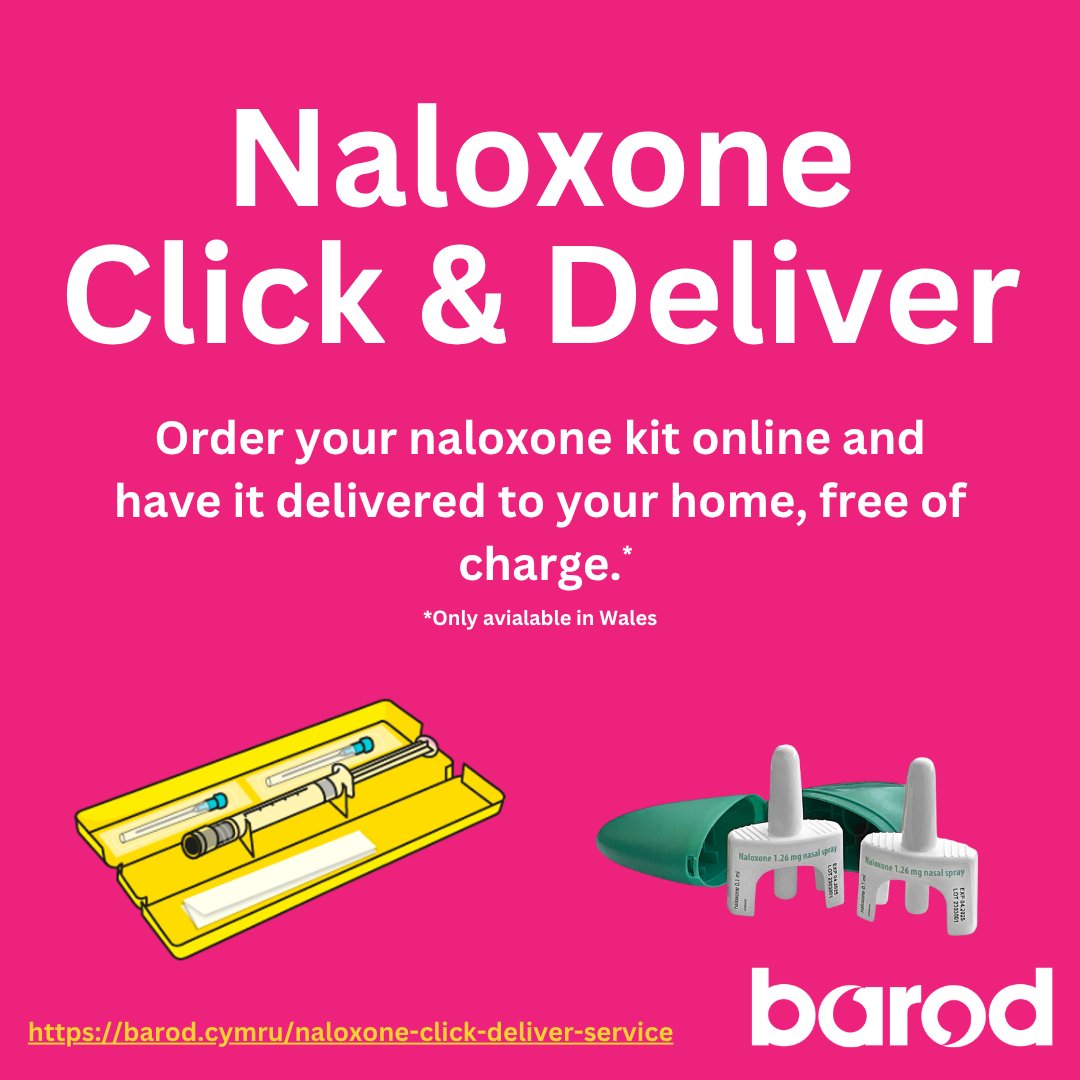 💛 Naloxone saves lives.

Available anywhere in Wales through our Click &amp; Deliver service — fast, free, and confidential.

If someone you know uses opioids, having #Naloxone could make all the difference.

👉 Order yours today: barod.cymru/naloxone-click…

#HarmReduction #Wales