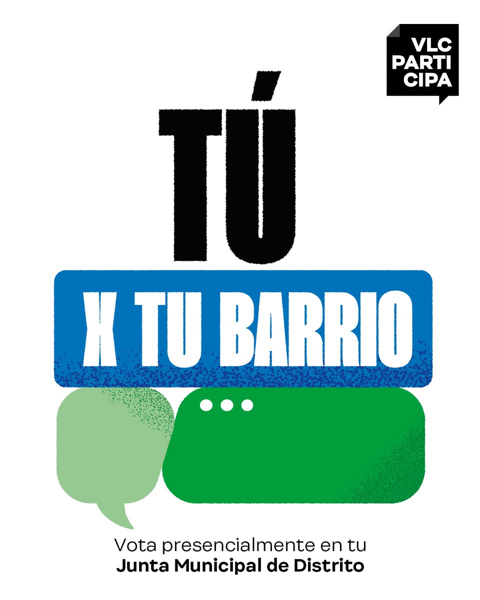 AjuntamentVLC's tweet image. 🗳️ Ja pots votar presencialment en #VLCParticipa!

🙋‍♀️ Acosta’t a qualsevol de les 10 #JMD i tria els projectes que vols per millorar #València.

📅 Fins a este divendres 31 
🕗 De 8.30 a 14 h
🌆 Dimarts i dijous, també de 16 a 19 h

🗣️ La teua veu compta!