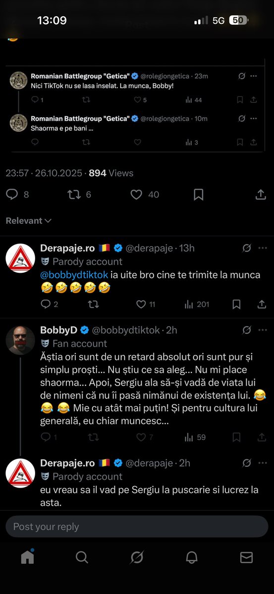 Interesant… derapaje si bobby sunt frati.
Sau vorbeste bobby cu el insusi, cu “bro”?
🤦‍♂️
Ceva mai penibil, mai cringe, n-am vazut pe ziua de azi.
JENIBIL!