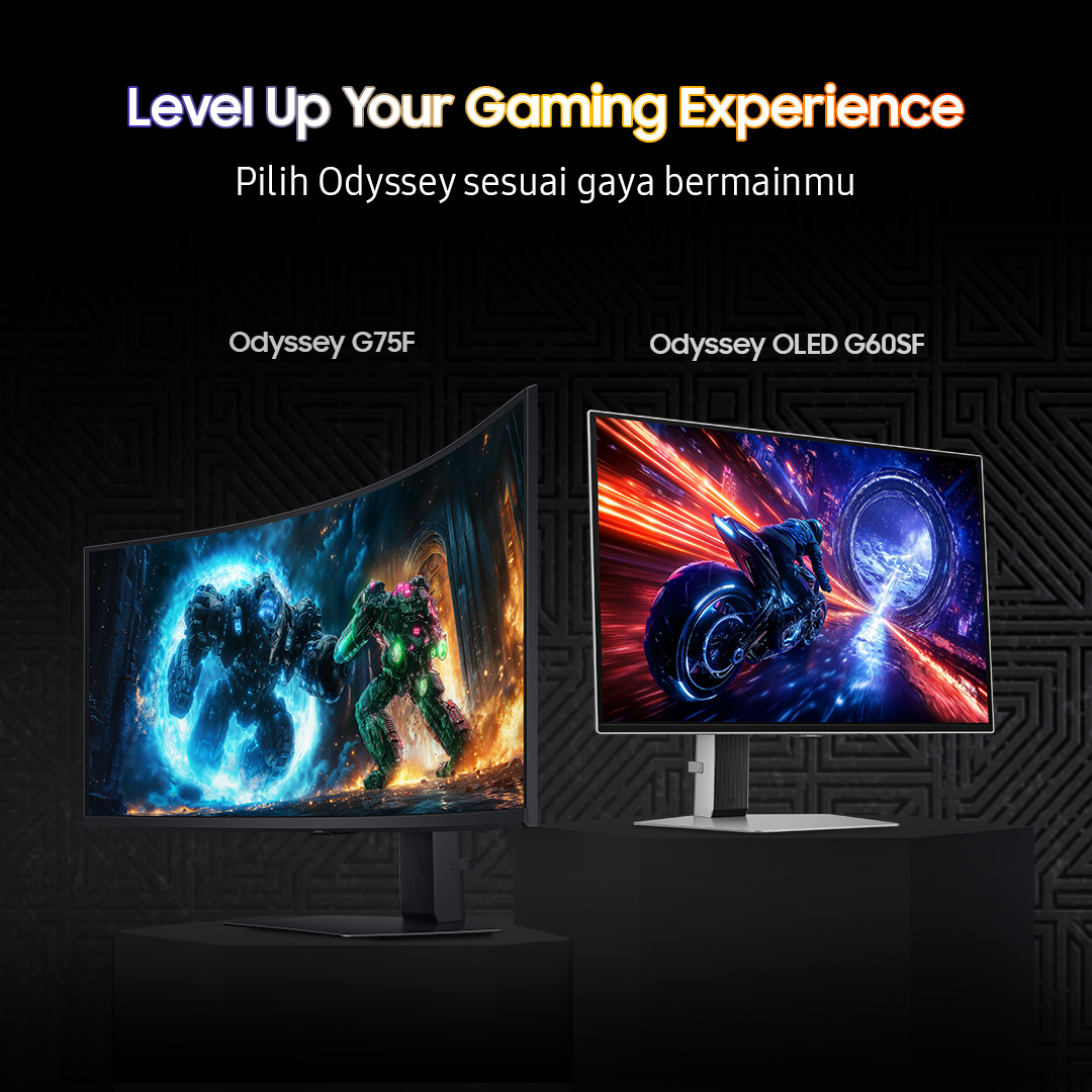 samsungID's tweet image. Level Up Your Gaming Experience! Saatnya pilih Odyssey sesuai gaya bermainmu

Buy now &amp;amp; get reward up to Rp 1.249.000!
Periode 27 Okt – 11 Nov 2025

Selengkapnya: smsng.co/SamsungMonitor…

#GamingMonitor #SamsungOdyssey #OdysseyG60SFOLED500Hz #OdysseyG75F #EpicScreenEpicPlay